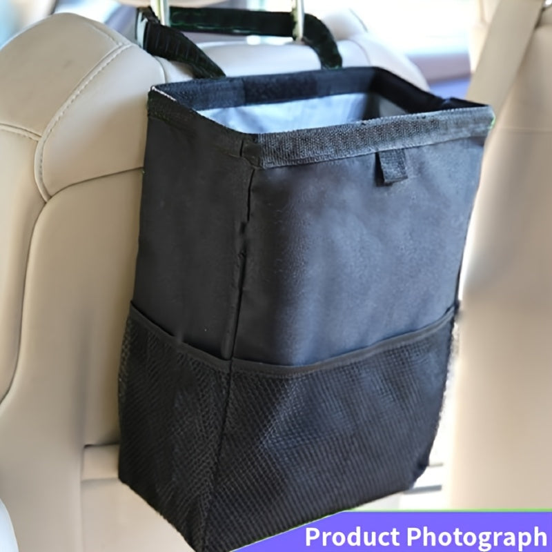 Cubo de basura portátil para coche, color negro, 1 pieza