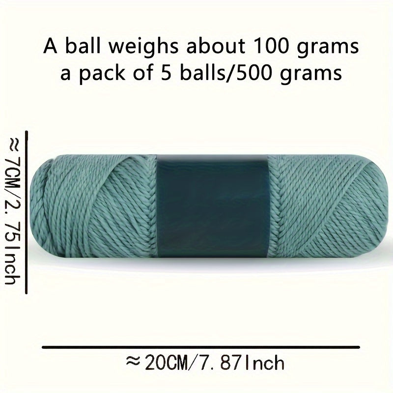 Camel Wool Yarn Pack of 5 Balls 500g Medium Thickness for Knitting Sweaters Scarves