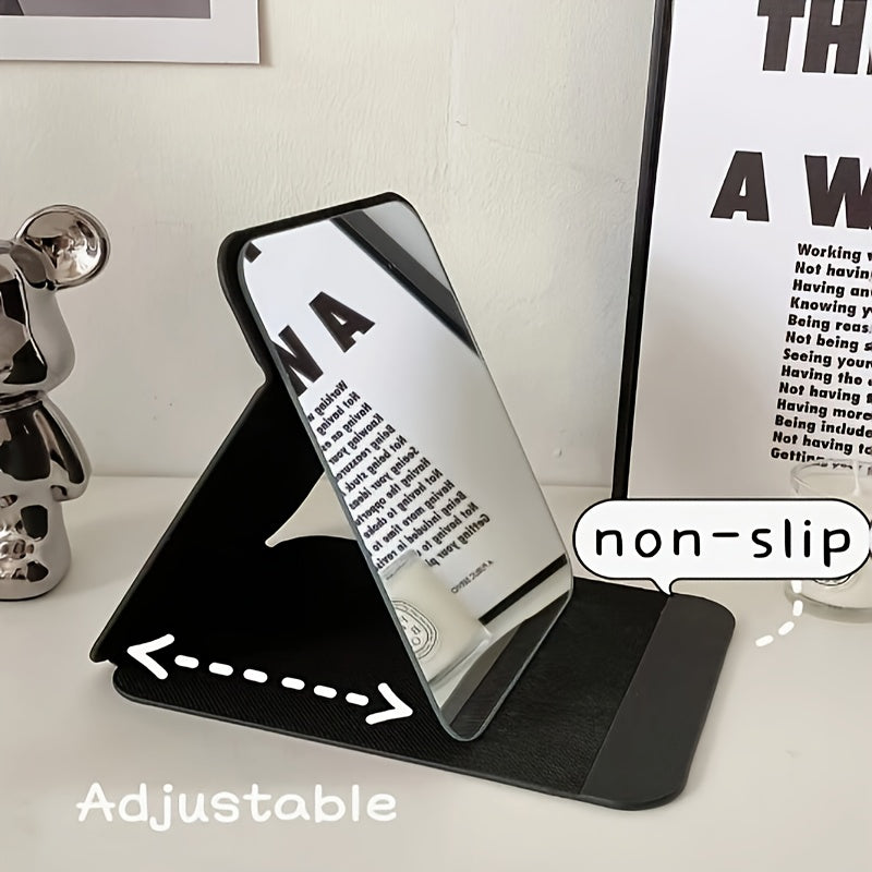 Стильное черное складное зеркало для макияжа, отлично подходит для декора стола, спальни и ванной комнаты. Идеально для путешествий и станет уникальным подарком на свадьбы, вечеринки и дни рождения. Стеклянная поверхность с полированной отделкой.