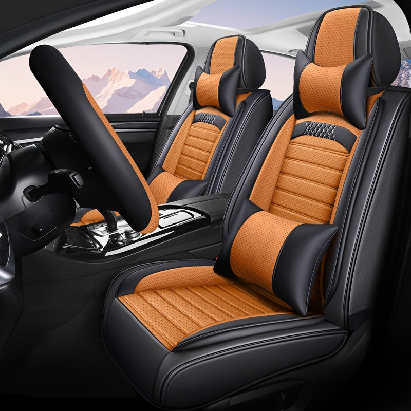 Universal PU Leather Seat Covers Full Set for 5-Seater All-Season