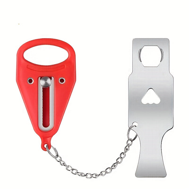 Qizil portativ eshik kaliti, zanglamaydigan po'lat, og'ir xavfsizlik kaliti