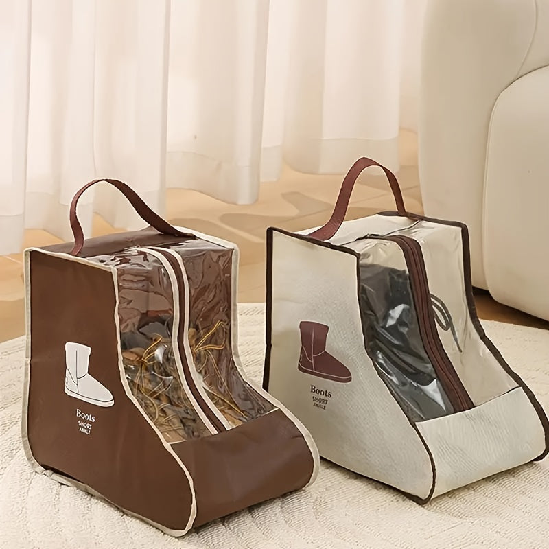 Shoe Storage Bag with Handles for Boots and Flats Dustproof Foldable Organizer