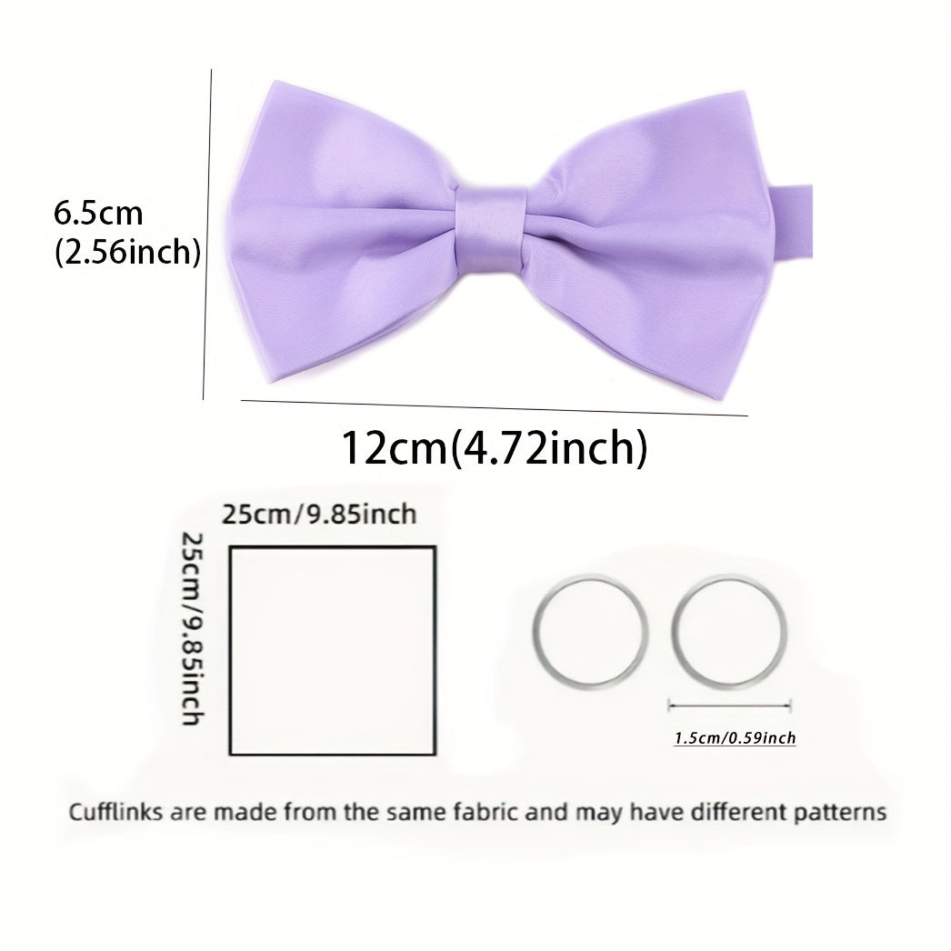 Мужской набор аксессуаров: квадратный шарф, бабочка, запонки, свадебный подарок