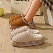 Unisex Plush Fleece-Lined Cozy Winter Slippers Non-Slip Indoor Outdoor