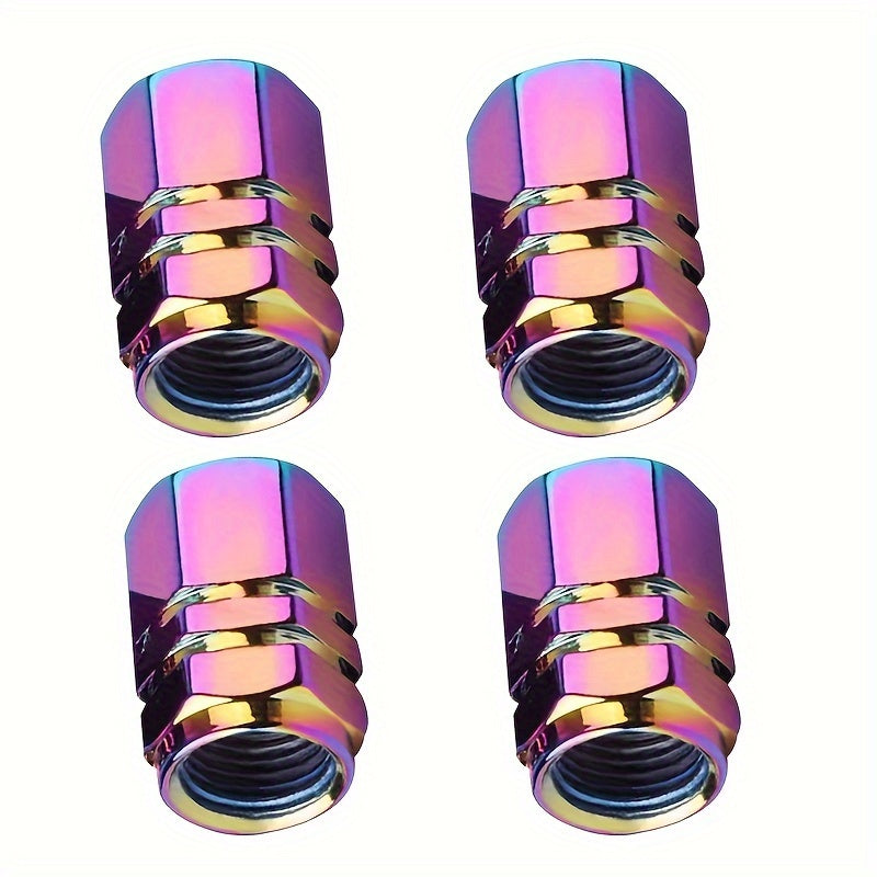 4pcs Chrome-Plated Aluminum Tire Valve Cap Covers Dustproof for Cars Bikes Trucks