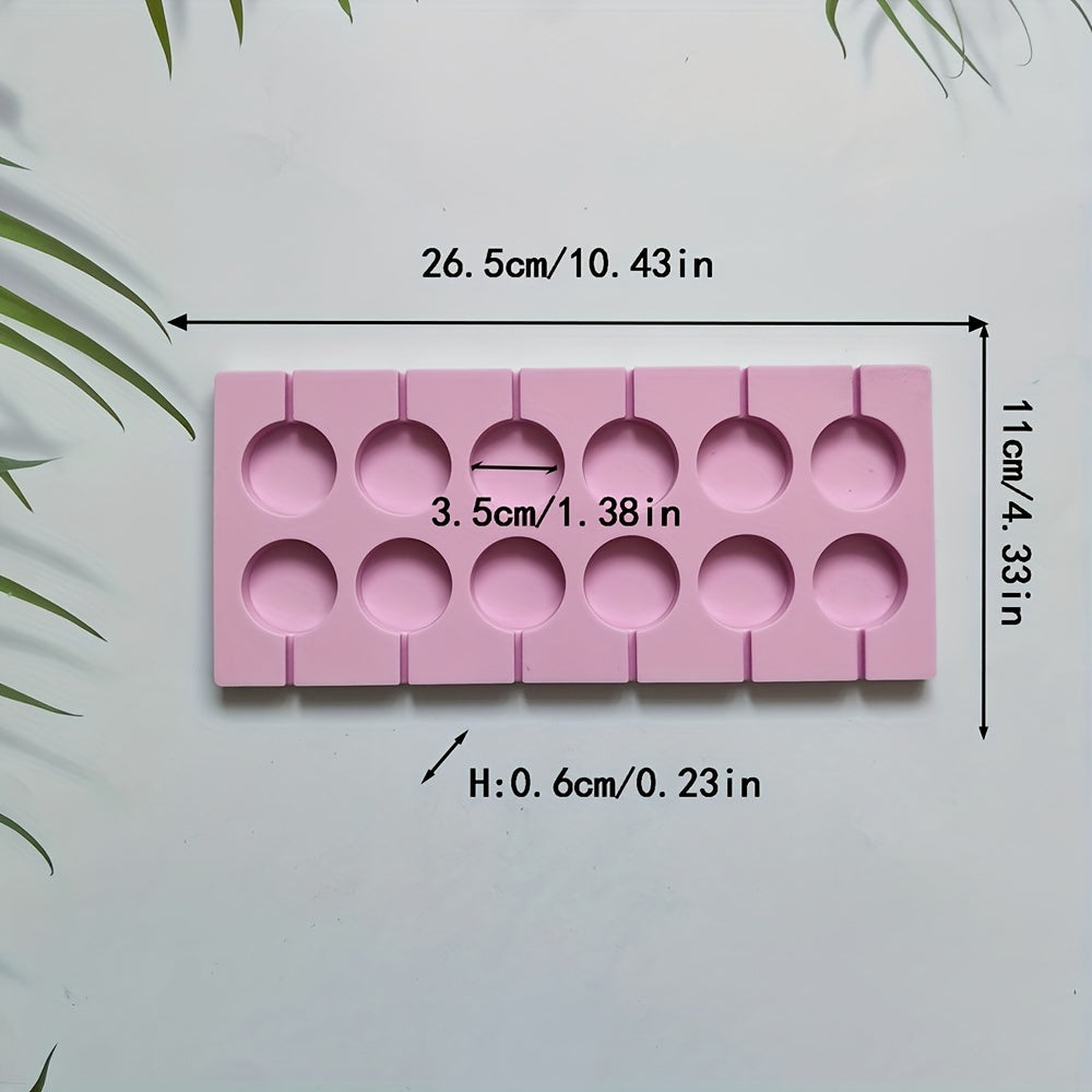 Silicone Lollipop Mold 12-Cavity for Candy Chocolate Baking and Cake Decorating