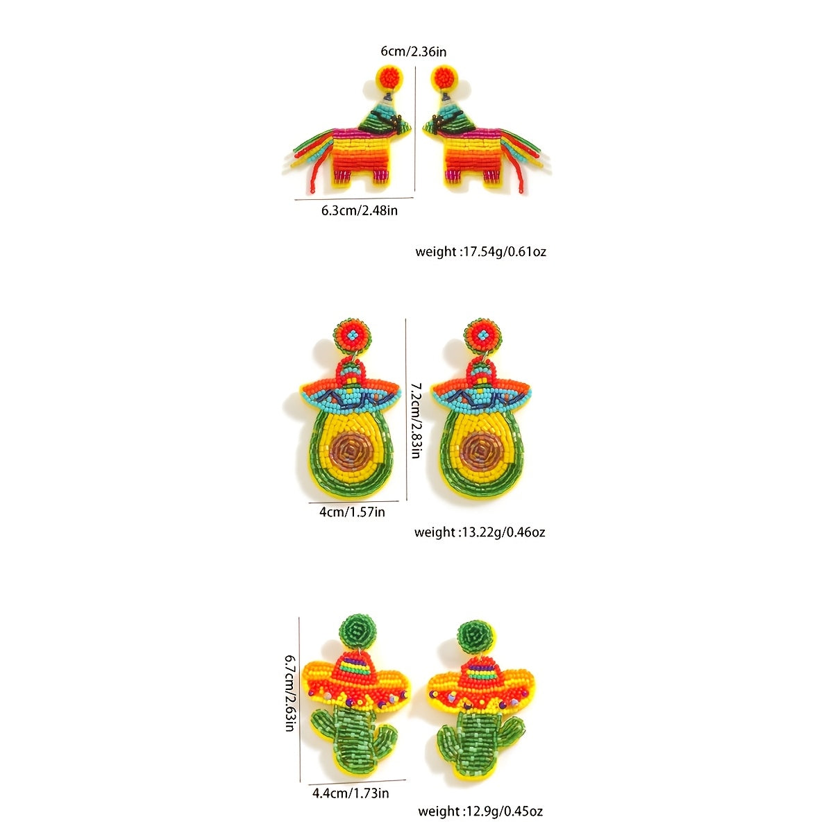 Bohemian Beaded Cactus Earrings for Women Stainless Steel Posts Vibrant Plant Design