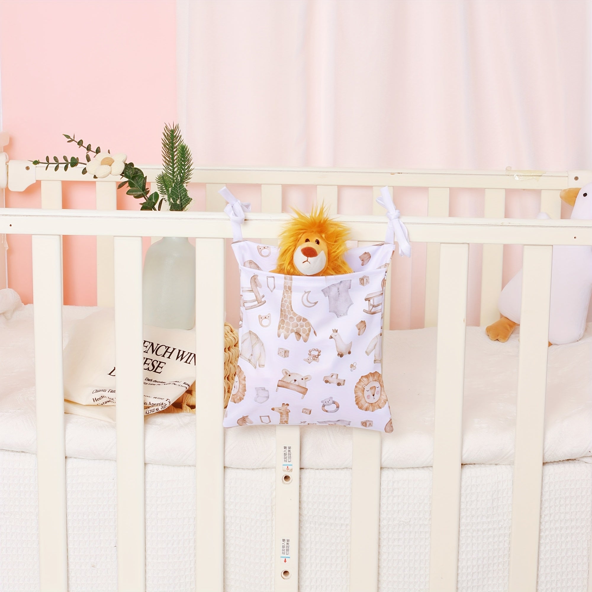 Kids Bedside Storage Organizer with Pockets, Hanging Design, Cute Print