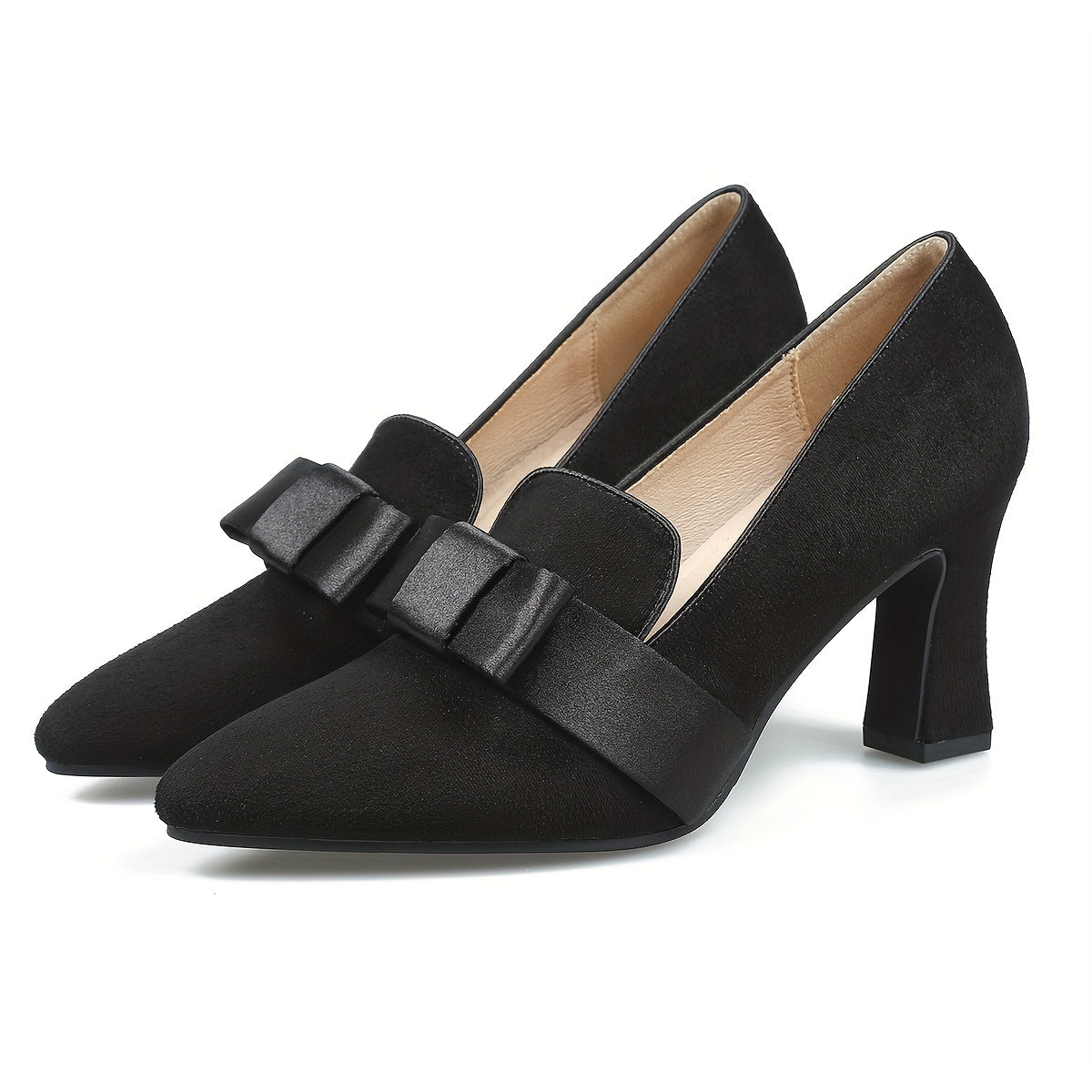 Ayollar uchun bir rangli bowknot slip-on nuqtali oyoq boti konusli tagli poyafzal