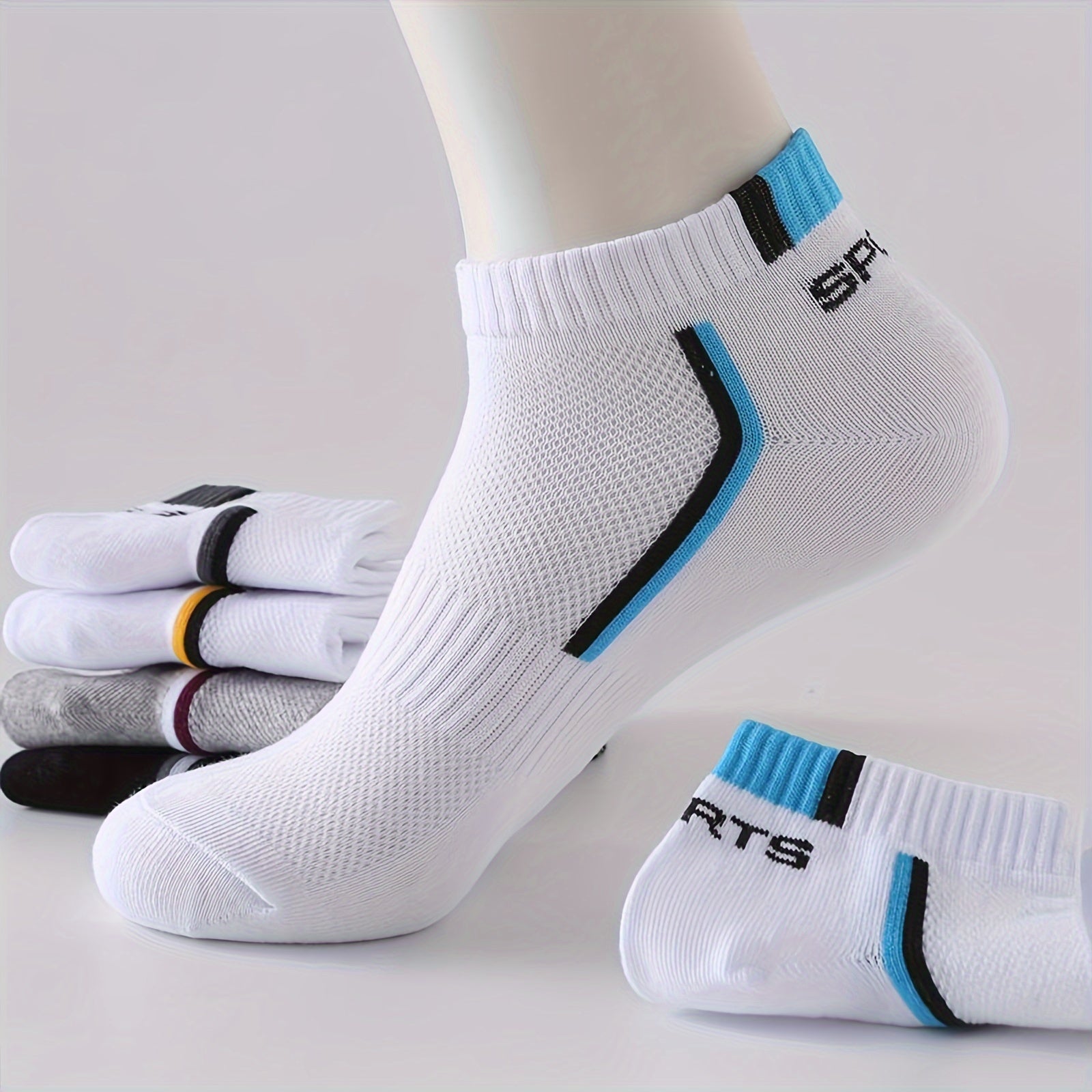 Men's Breathable Short Socks 10/20/30 Pairs Spring Summer Knit Polyester