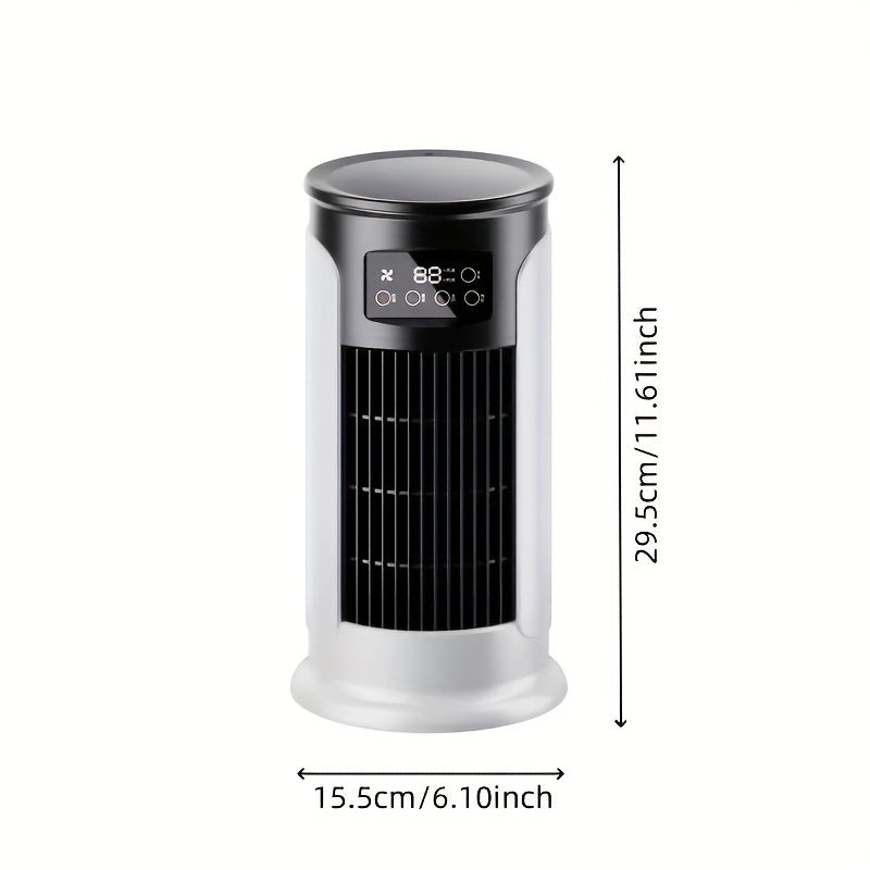 3-in-1 Portable USB Air Conditioner Humidifier Fan with Ambient Light Compact Digital Display