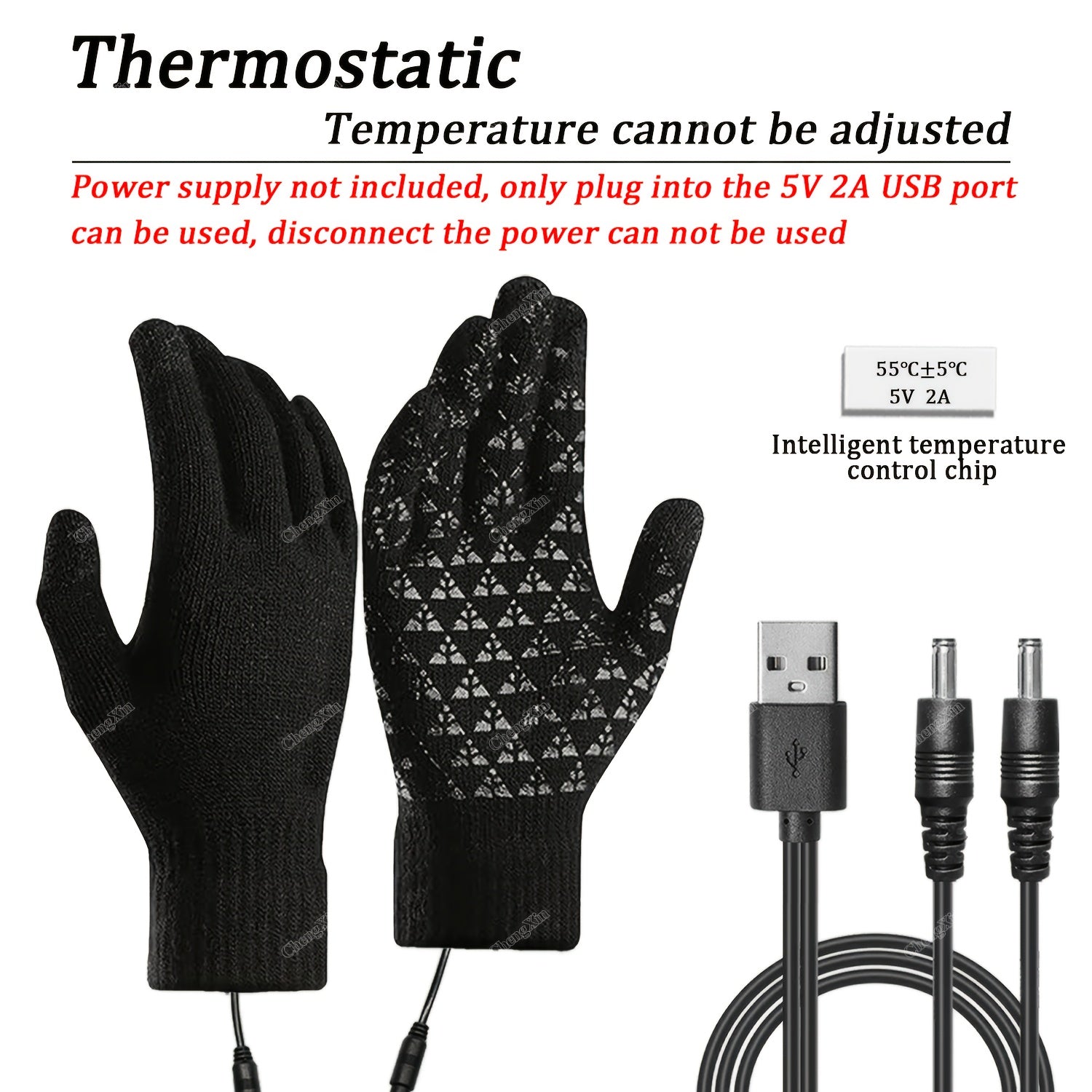 Electric Gloves with Intelligent Temperature Control Three-Speed Adjustment USB Powered Winter Warm Gloves
