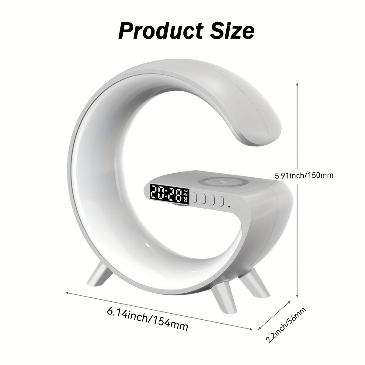 15W Wireless Speaker Lamp with Fast Charging RGB Light Sunrise Alarm Dimmable Table Light