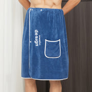 Мужской халат с вышивкой, мягкий и удобный для душа, сауны, спа.