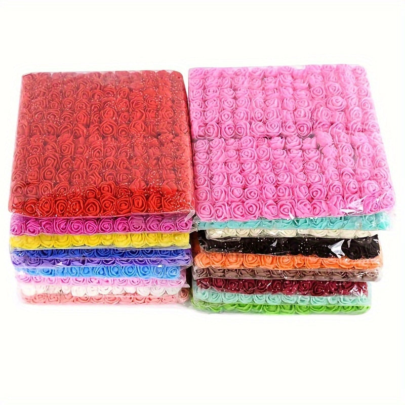 144 Mini Foam Rose Artificial Flowers for Wedding Decoration DIY Crafts Pack