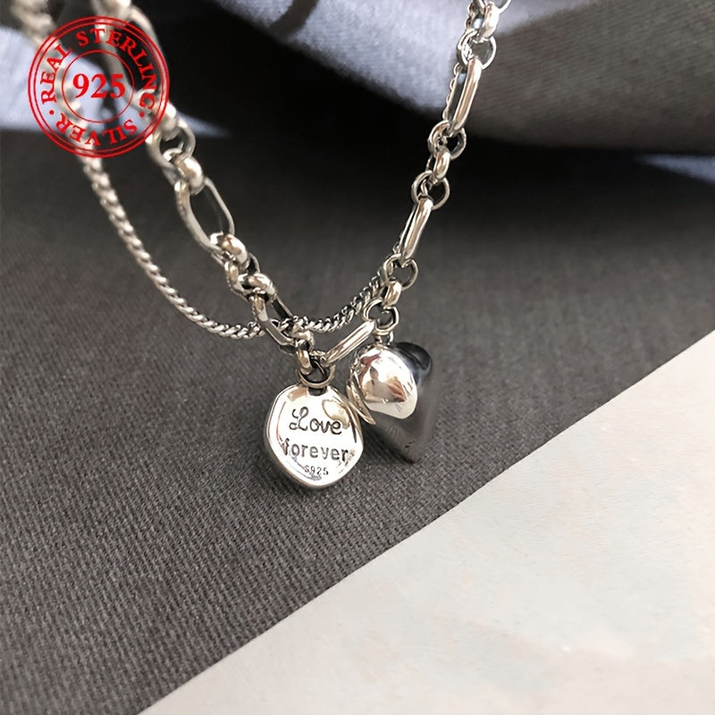 Zamonaviy Ikki Qavatli Bilaguzuk Vintage Charm bilan - 925 Sterling Silver, Har kuni kiyish yoki sovg'a berish uchun ideal