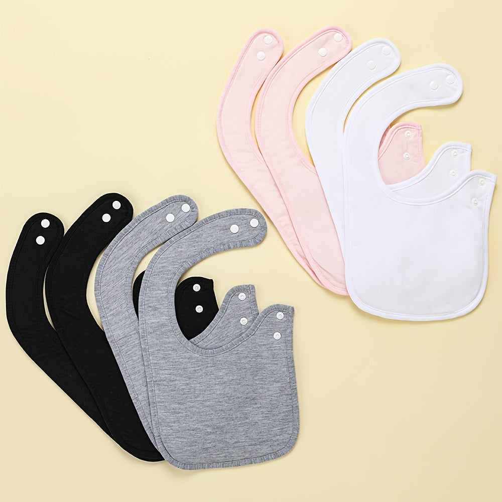Baby Bibs Set of 8 Soft Absorbent Drooling Bibs with Snaps Adjustable Fit
