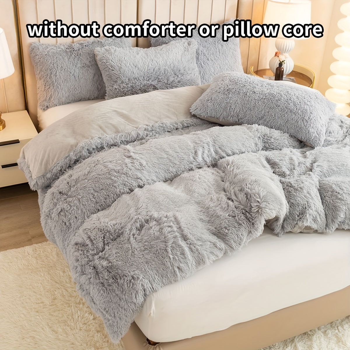 Set of 3 Pink Polyester Bedding Pieces for All Seasons Bedroom Decor