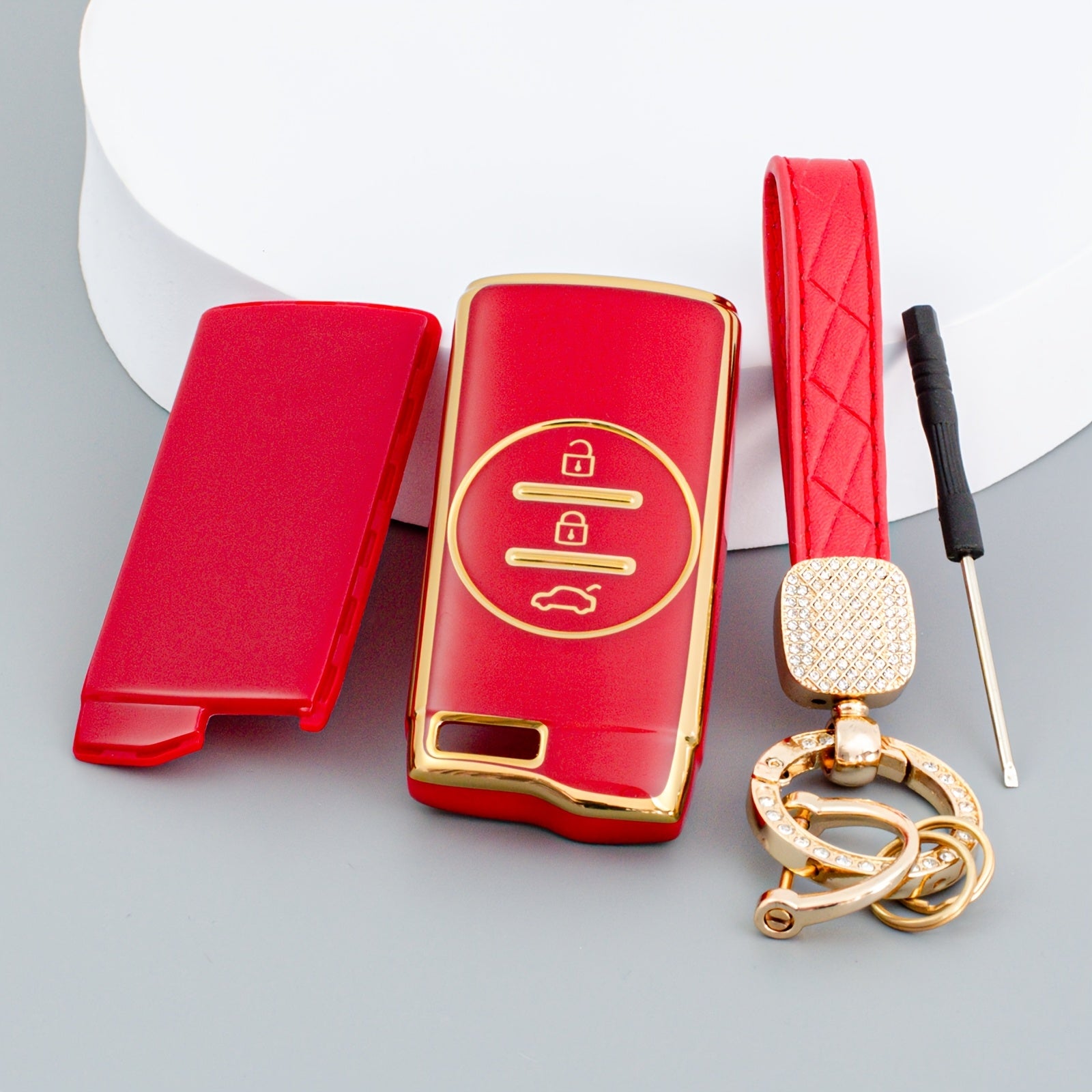 Universal Soft TPU Key Fob Cover With Keychain for Car Remote