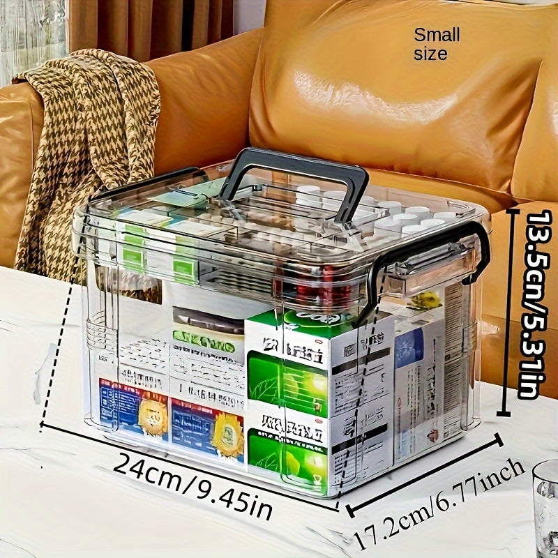 Plastic Waterproof Storage Box with Clip-On Closure for Medicines Snacks and Household Items