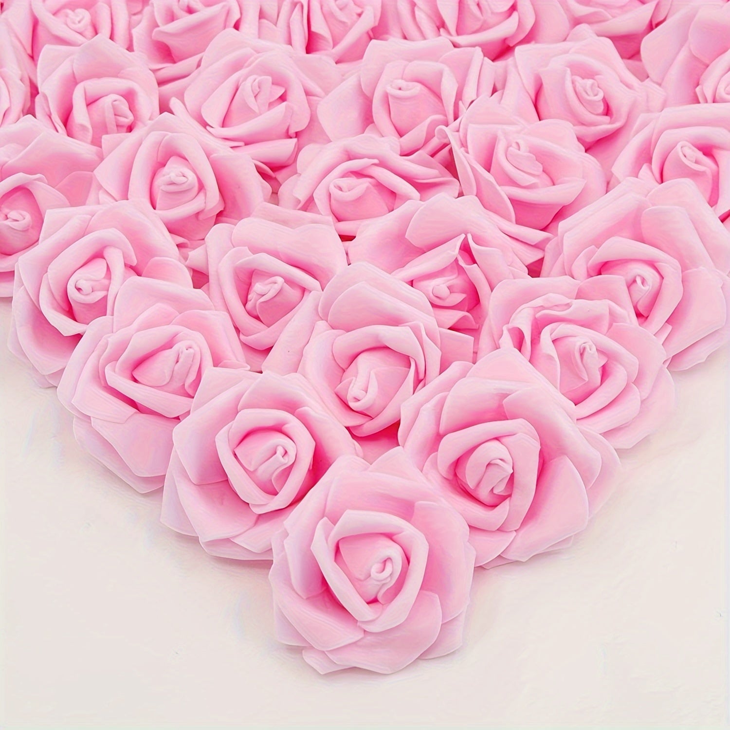 50 Pack Artificial Rose Flower Heads for DIY Crafts Weddings Home Decor