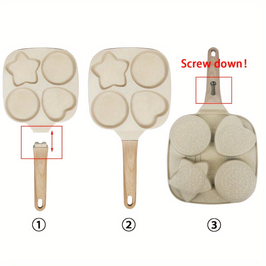 Multipurpose Non-Stick Aluminum Cookware Pan with 4 Compartments for Breakfast