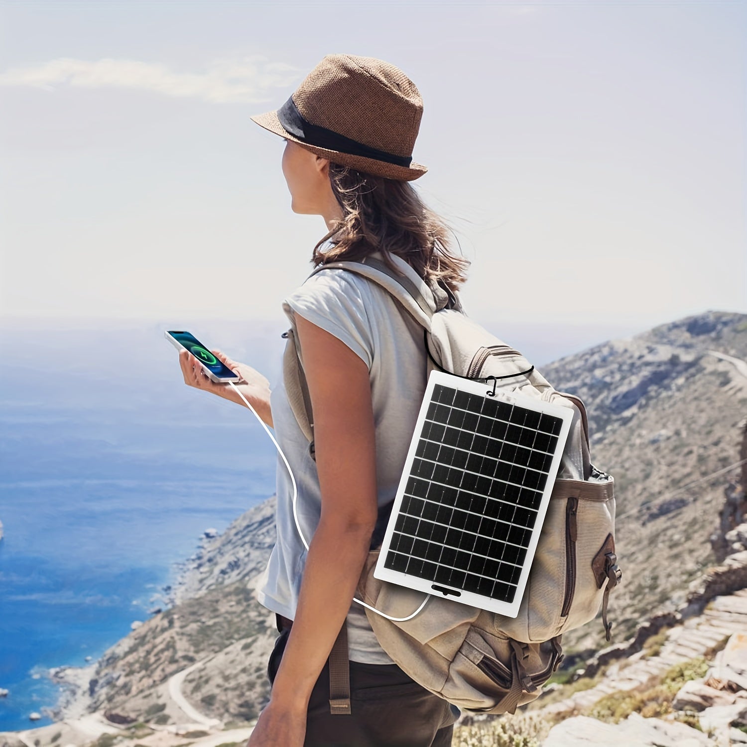 Solar Panel Charger for Outdoor Travel Camping Portable Solar Power Bank for Mobile Devices