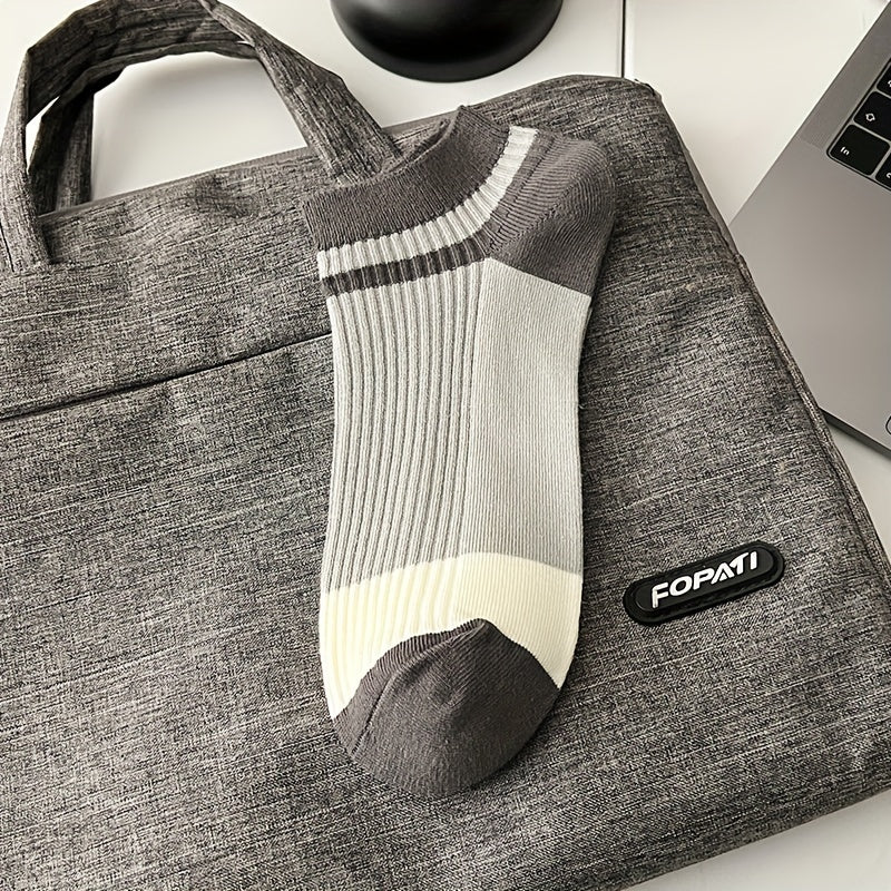 Men's Cotton Low Cut Socks Set of 5 Breathable Odor Control Sweat Absorbing for Spring Summer