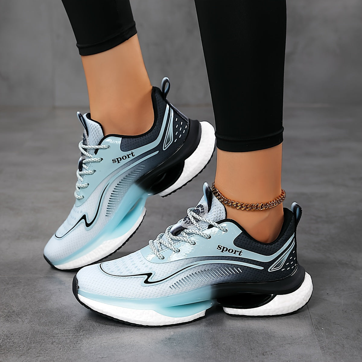 Zapatillas de running ligeras y transpirables para mujer blancas y navy, zapatillas bajas EU 36-45