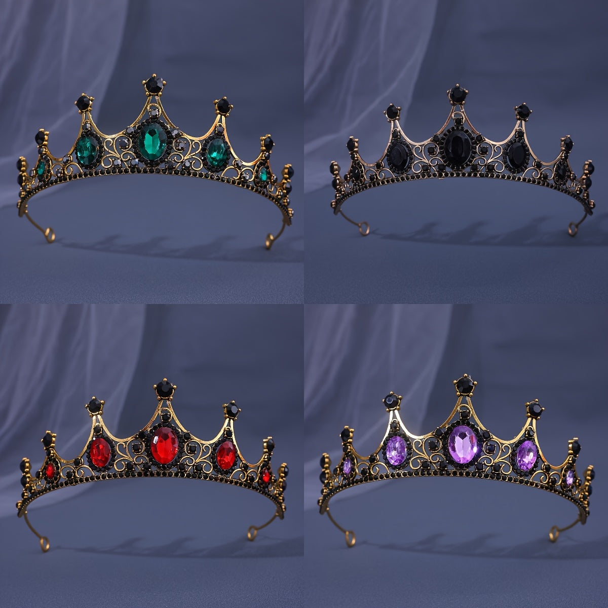 Vintage Style Tiara for Adults Rhinestone Princess Crown Bridal Wedding Halloween Accessory