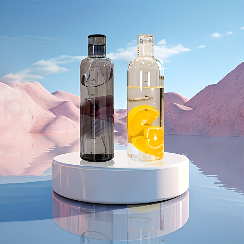 BPA-Free Reusable Water Bottle with Time Marker Leakproof Lightweight 16.9 oz for Gym Hiking Sports