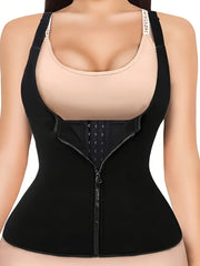Women's Neoprene Sports Vest for Sauna and Exercise Solid Color Medium Stretch Scoop Neck