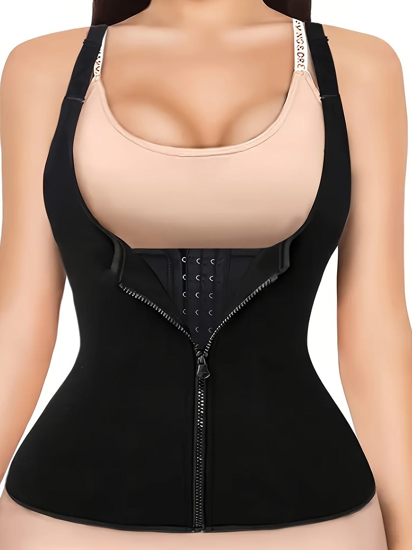 Women's Neoprene Sports Vest for Sauna and Exercise Solid Color Medium Stretch Scoop Neck