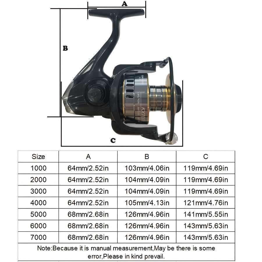 Stainless Steel Fishing Reel for Long-Distance Casting Spinning Ambidextrous Nylon Mixed Color