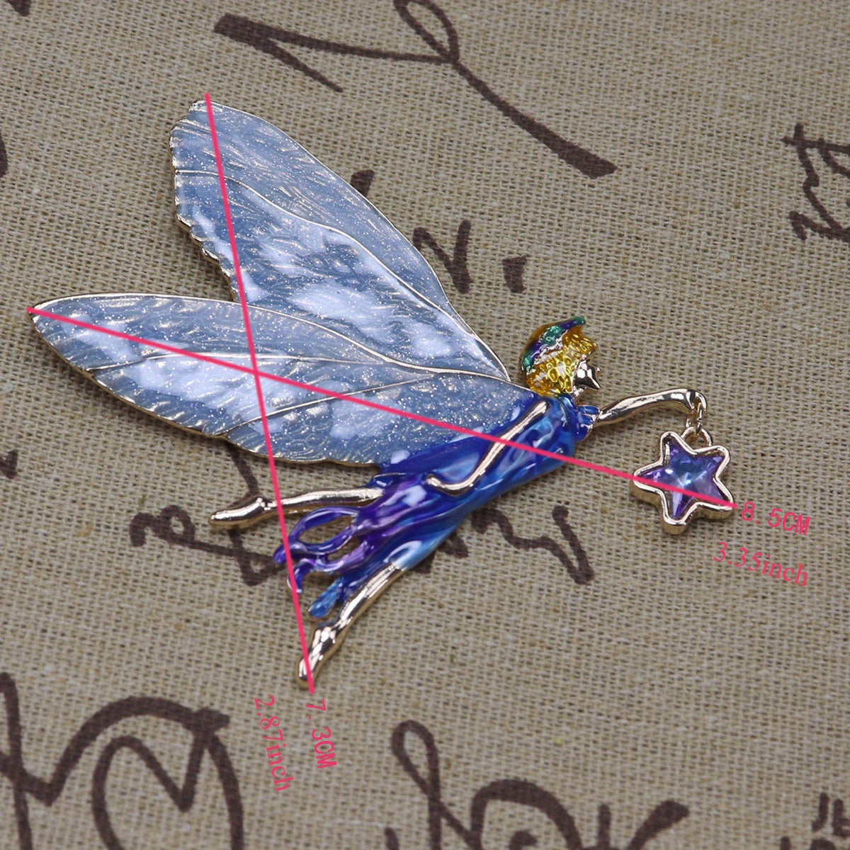 Vintage Fairy Brooch with Illusion Wings Antique Pathfinder Jewelry Pin