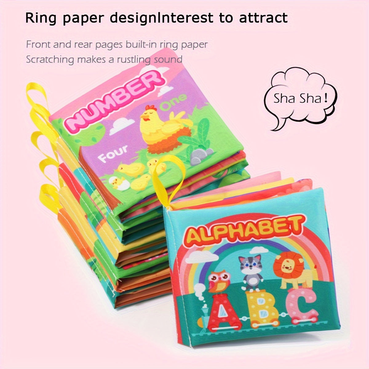 Baby Educational Toy Soft Baby Book for Learning Alphabet Numbers Fruits Animals for Ages 0-3