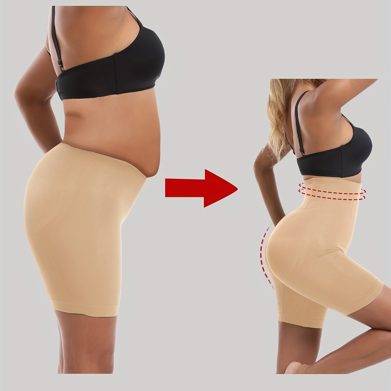 Women's High Waist Boyshort Shapewear Tummy Control Butt Lift Slimming Solid Color