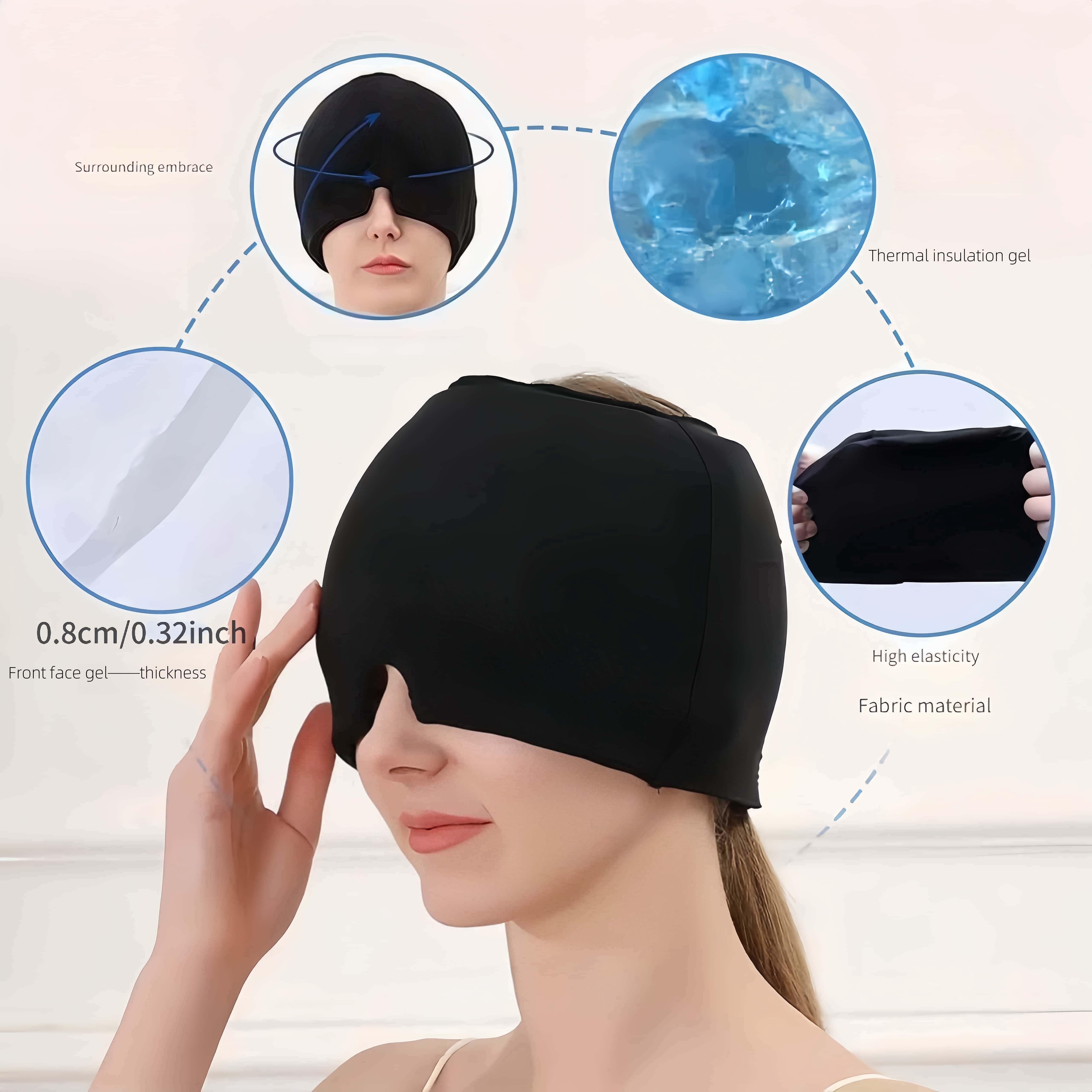 Unisex Facial Cooling Gel Headband Cold Compress Eye Mask Adjustable Headgear