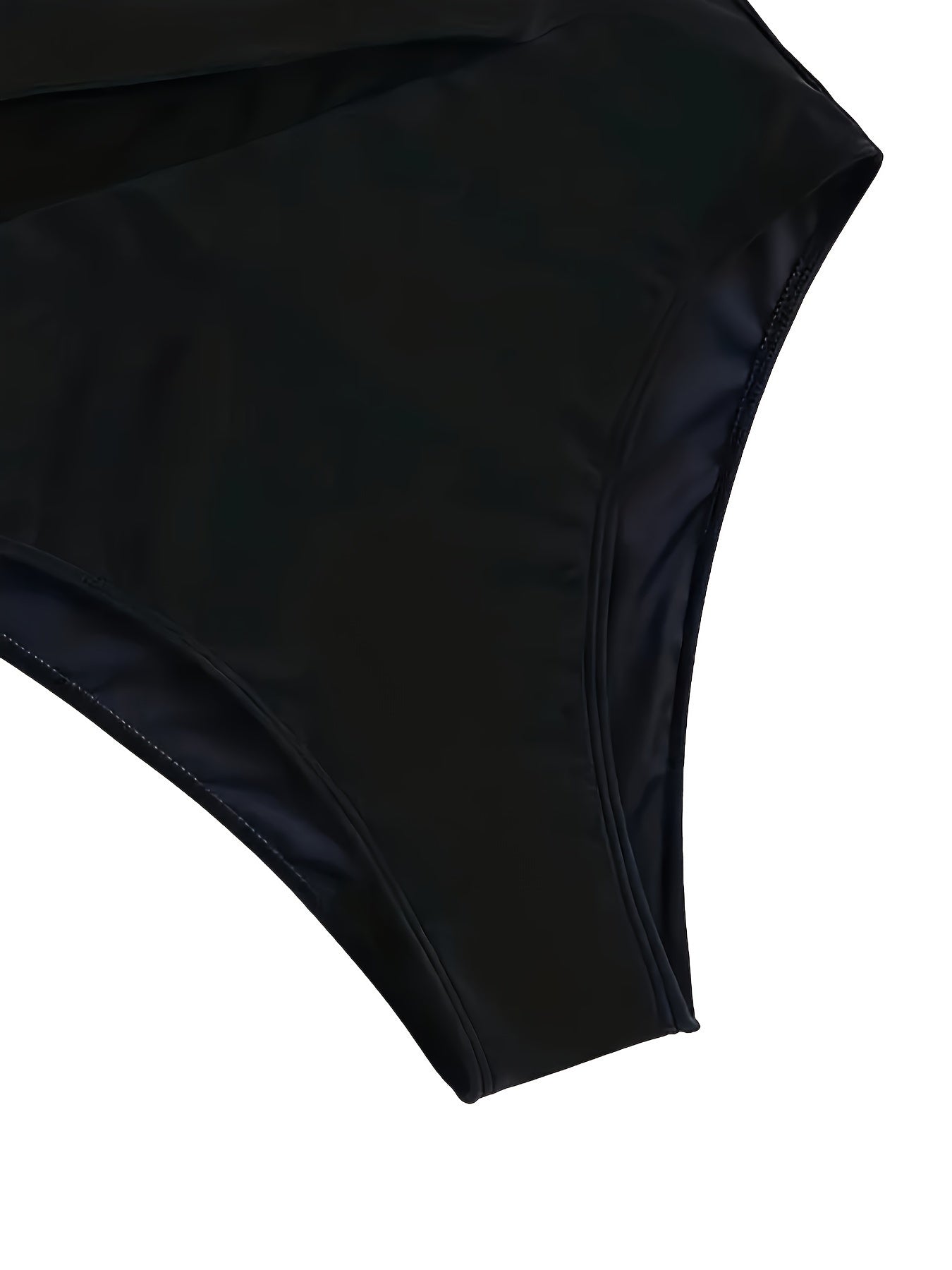 Black Mesh One-Piece Swimsuit with Asymmetric Ruffled Detail and Removable Padding