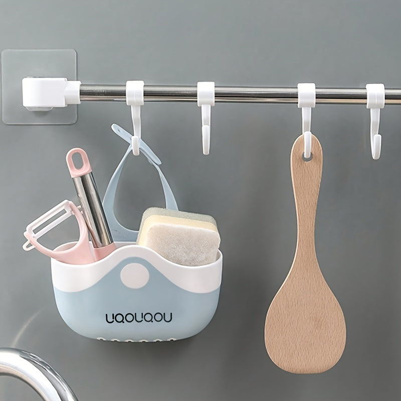 Zamonaviy plastik cho'tka ushlagich, oshxona cho'tkasi uchun drenaj bilan - cho'tkalarni, tozalash vositalarini va tozalash asboblarini tartibga soling - cho'tka uchun oson o'rnatiladigan saqlash savati