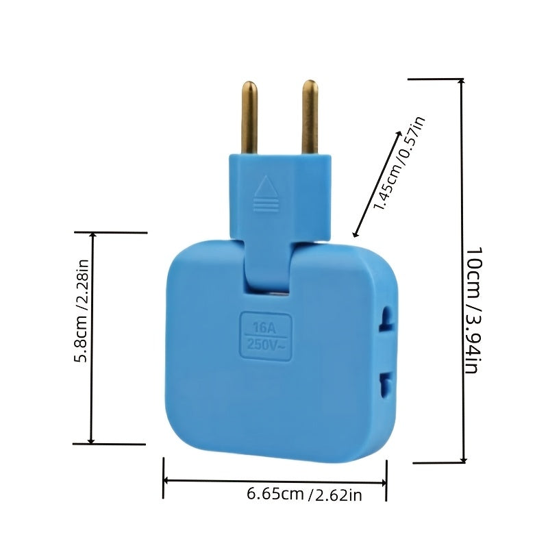2pcs Travel Power Adapter European Plug with 180° Rotation for Spain South Korea Compact Lightweight