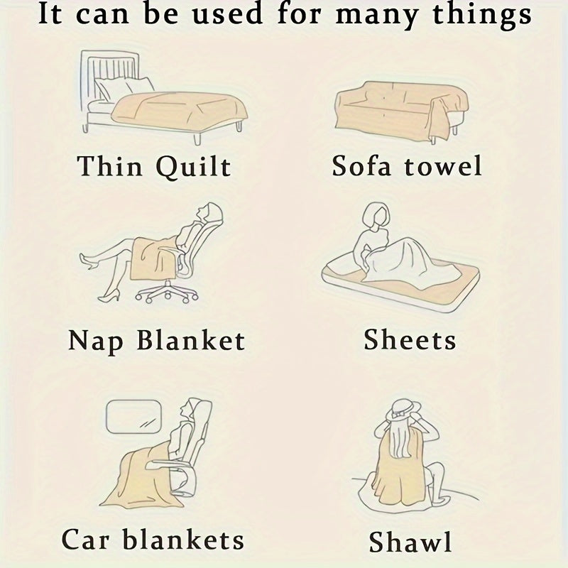 Ultra-Yumshoq Qalin Chiziqli Fleece O'rash Kiyimi - Ko'p Maqsadli, Yil Bo'yi Foydalanish uchun Oson Tozalash, Bayramlar uchun Mukammal Sovg'a.