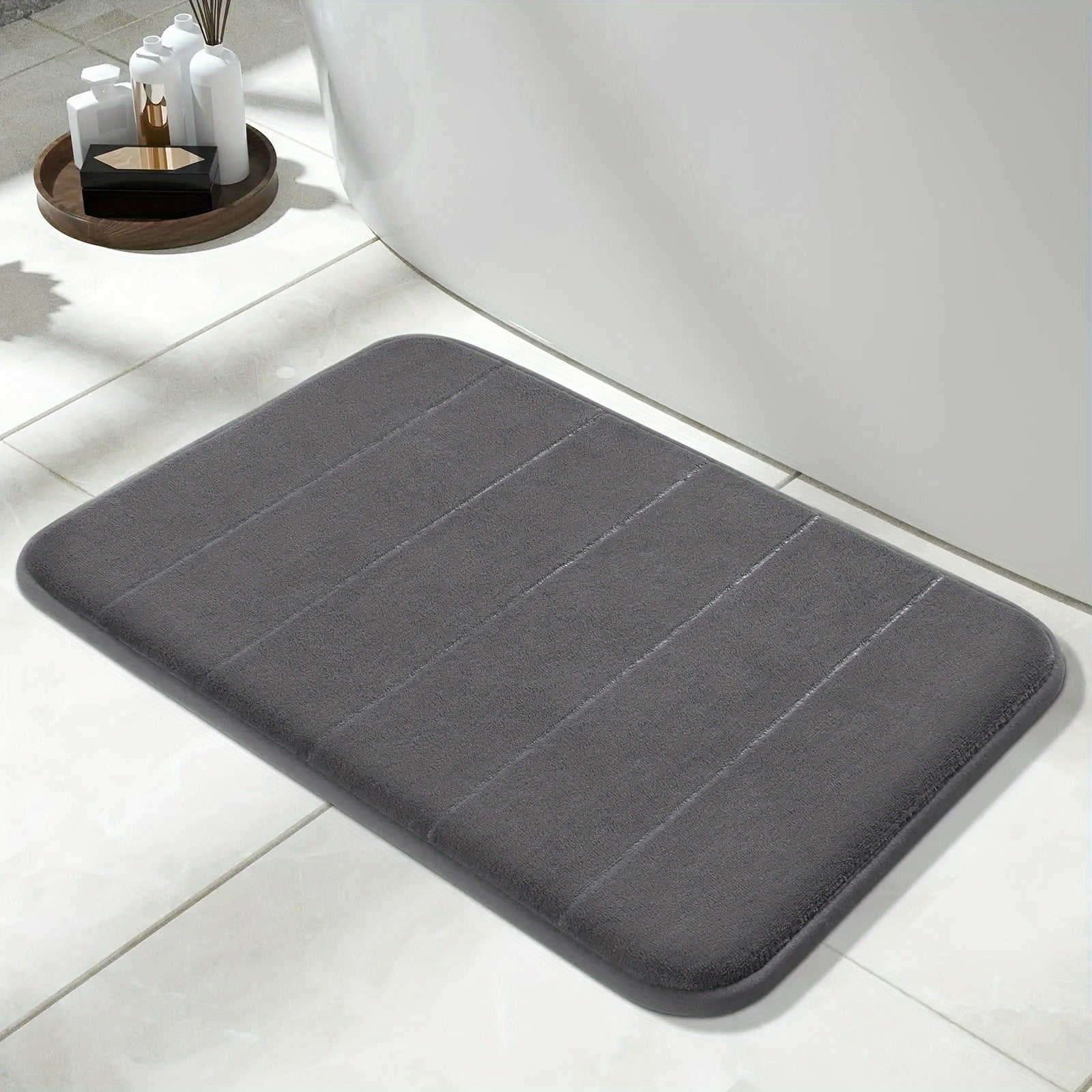 Memory Foam Bath Mat Non-Slip Soft Water-Absorbing Shower Mat