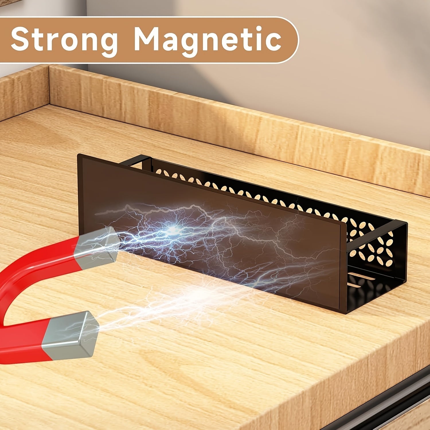 2 ta Magnit Ziravorlar Rack to'plami, Bonus Qog'oz Sochiq Tutgichi bilan - Mustahkam Karbon Po'latdan Yasalgan, Joyni Tejash uchun Qulay Oshxona Tashkiliy