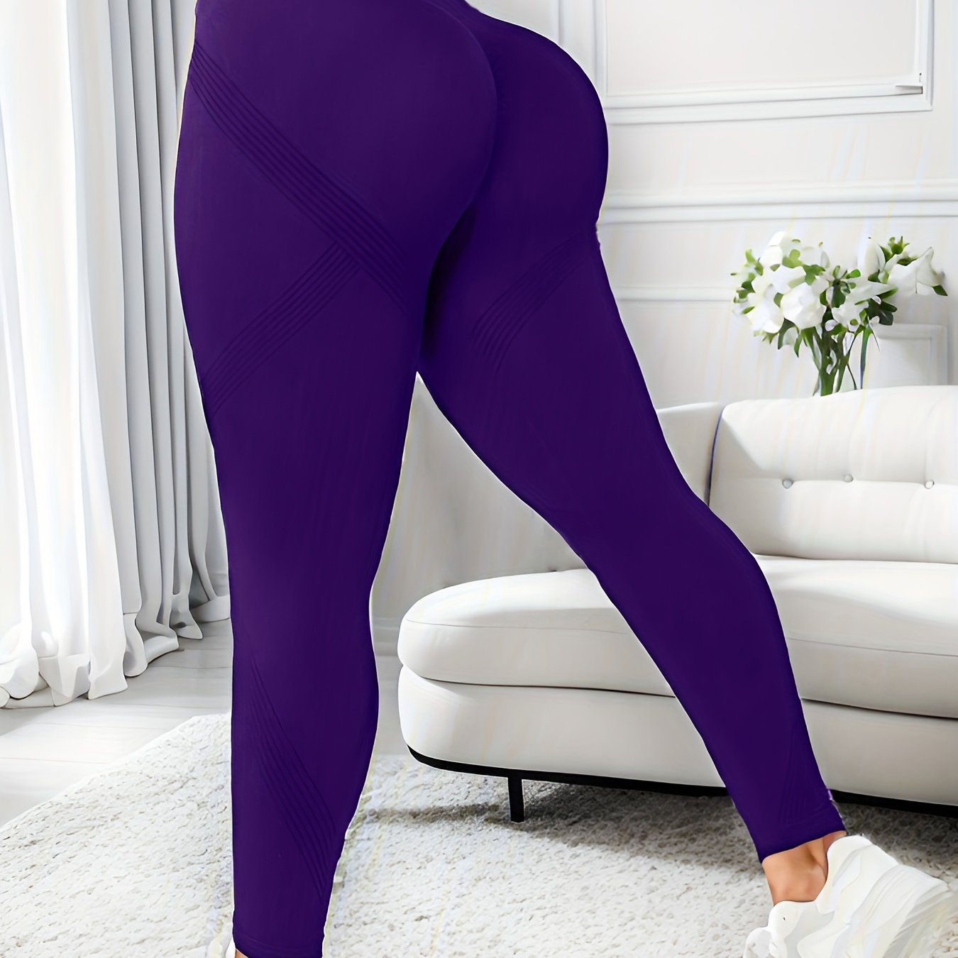Plus Size High-Waist Peach Lift Yoga Leggings Seamless Quick-Dry Stretchy