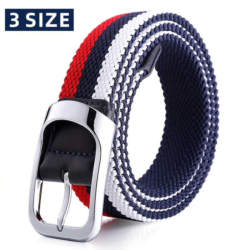 Unisex Stretchy Woven Golf Belt Athletic Rubber Panel Flexible Fit Sports Accessory