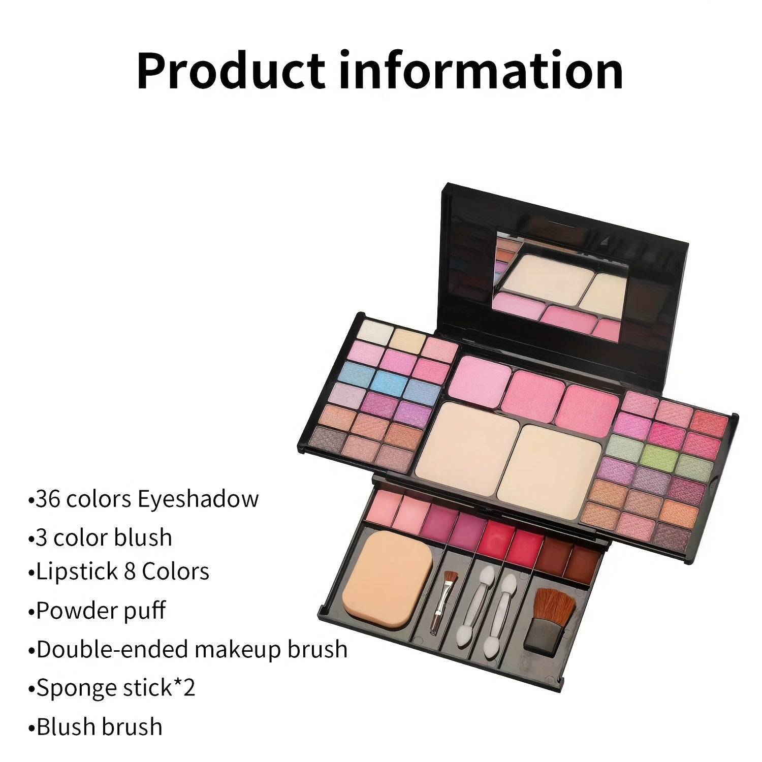 Женская палетка для макияжа 49 цветов с блестящими тенями для век, водостойкой помадой и румянами