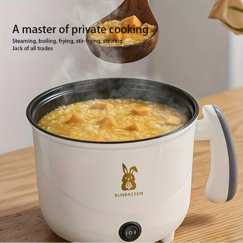 Olla eléctrica europea compacta para 1-2 personas para ramen, huevos, pasta, dumplings, sopa, gachas, avena