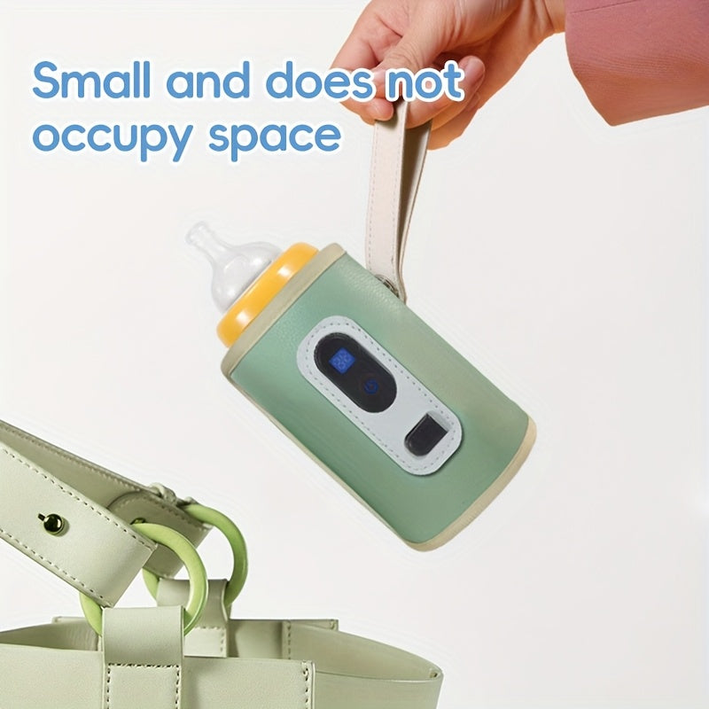 Calienta biberones portátil con control de temperatura digital USB, calentamiento seguro para leche materna y fórmula