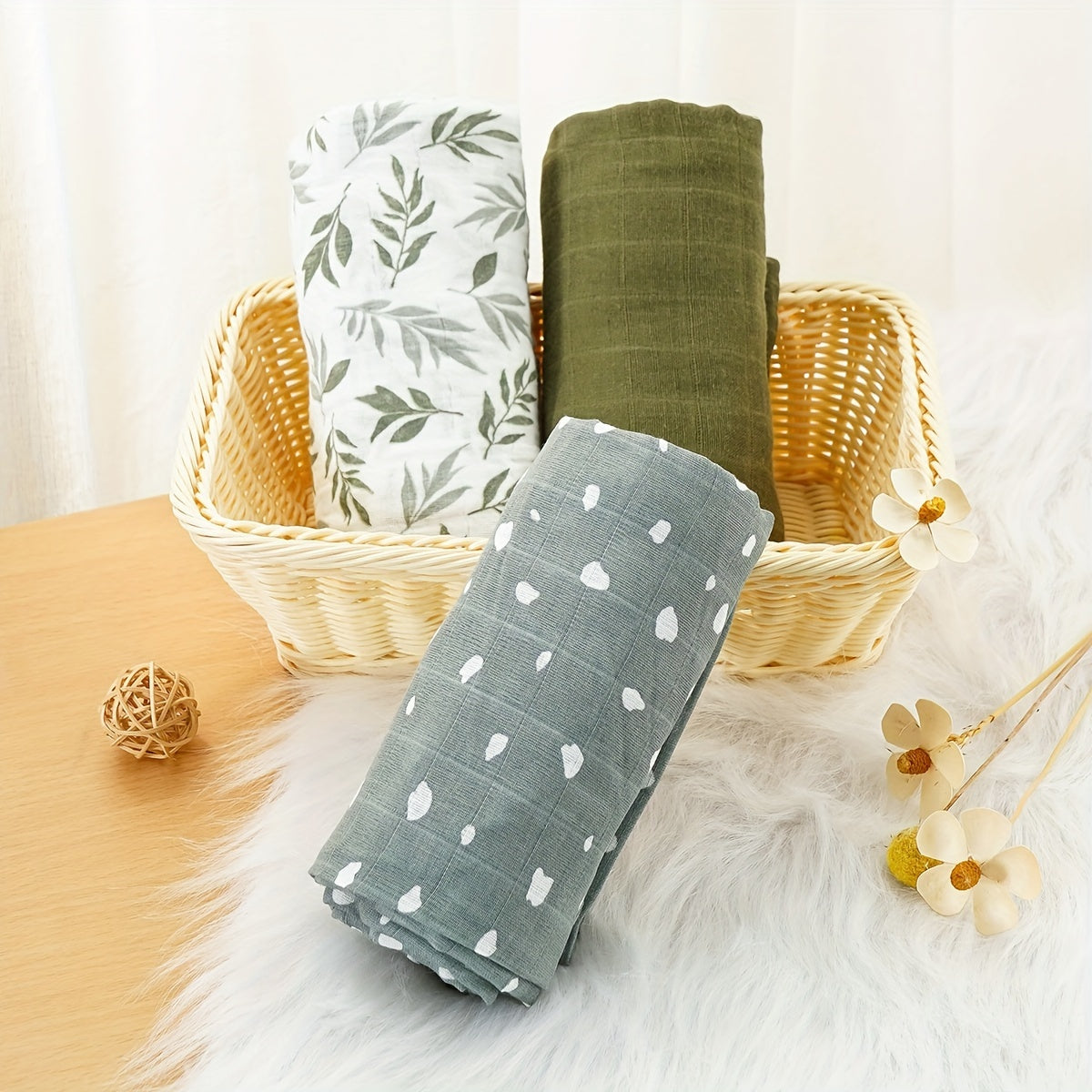 Juego de 3 mantas de muselina para bebé, acolchados ligeros y transpirables para verano en varios colores